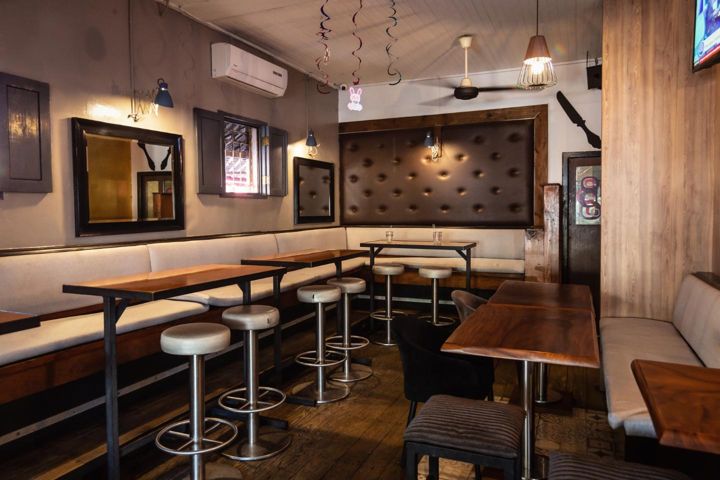 Bar seating with high stools